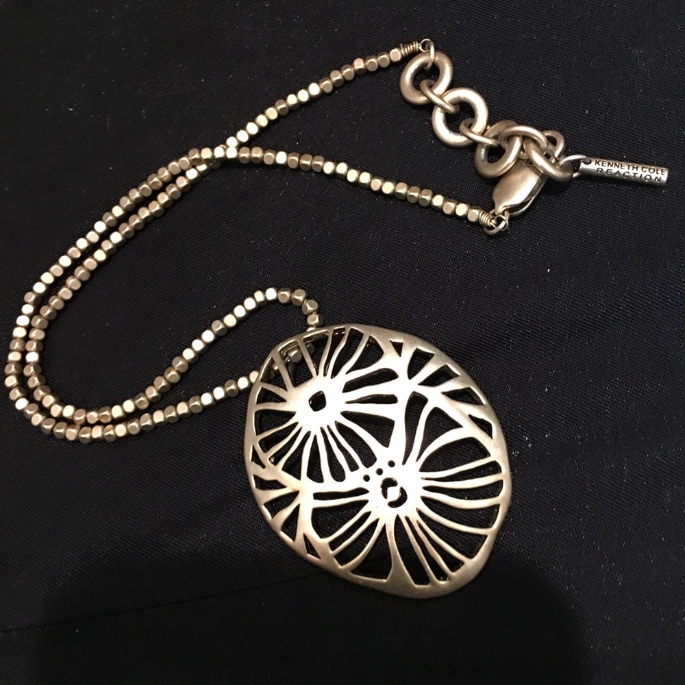 Kenneth Cole Brass Metal Seed Beads & Art Pendent